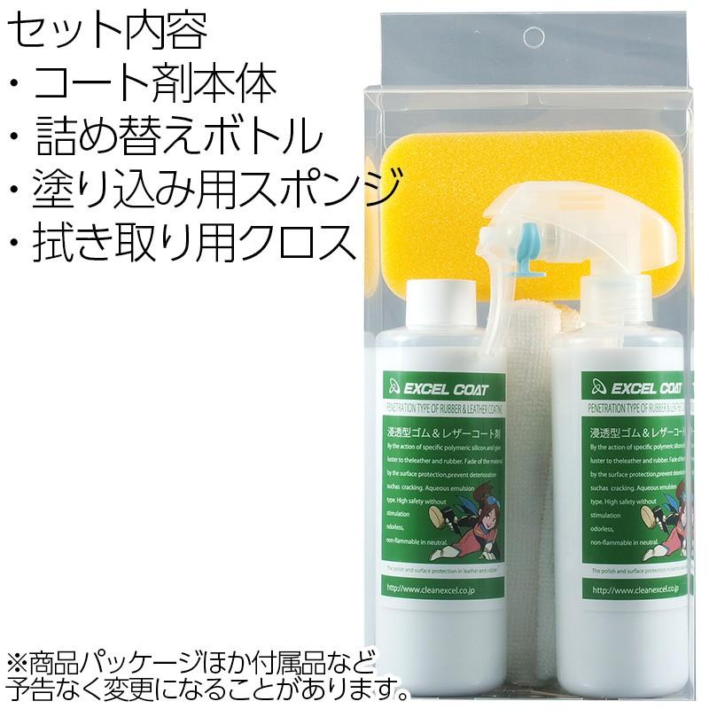タイヤワックス レザーワックス 詰替セット 業務用 浸透型ゴム＆レザーコート剤250ml×2本 スポンジ&クロス付き | ブランド登録なし | 07