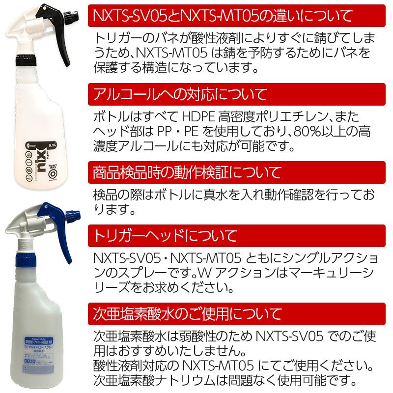 有機溶剤対応 スプレーボトル ニックス トリガースプレー