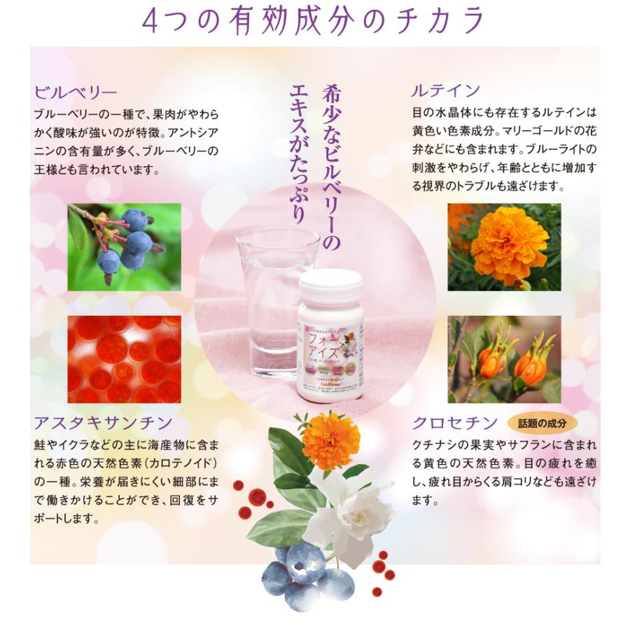 フォーアイズ　2個セット  アイケアサプリ ビルベリー ルテイン アスタキサンチン クロセチン 目 視力 疲れ目 EH eh エクセル エクセルヒューマン |  | 03