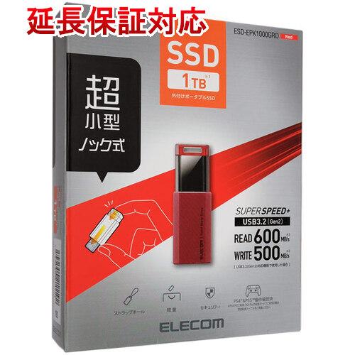 ELECOM エレコム 新作通販 外付けポータブルSSD 激安本物 ESD-EPK1000GRD 1TB レッド