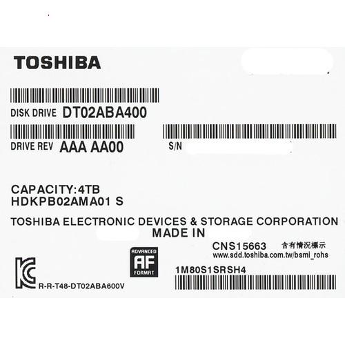 TOSHIBA（東芝） 爆買TOSHIBA製HDD DT02ABA400 4TB SATA600 5400