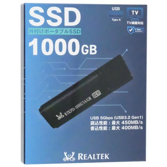 Realtek　スティック型 USB接続 外付けSSD RTKPD-1000U3A/GR　1TB Realtek スティック型 USB接続 外付けSSD RTKPD-1000U3A/GR 1TB