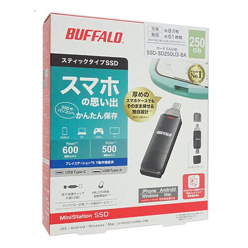BUFFALO 外付けSSD 250GB SSD-SD250U3-BA BUFFALO（バッファロー） スティック型SSD SSD-SD250U3-BA 250GB