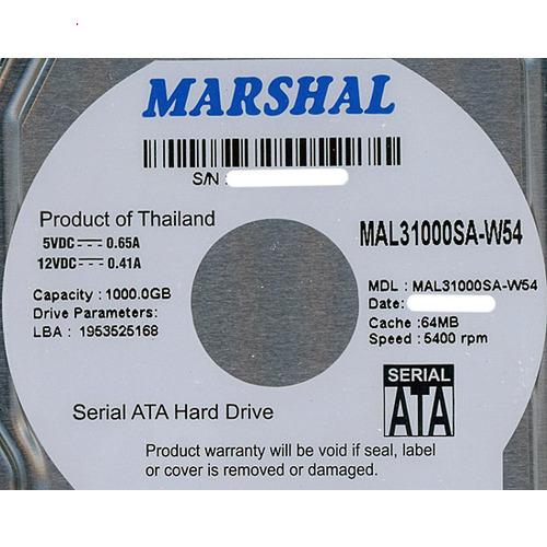 爆買MARSHAL 内蔵HDD 1TB MAL31000SA-W54 : エクセラープラス - 通販