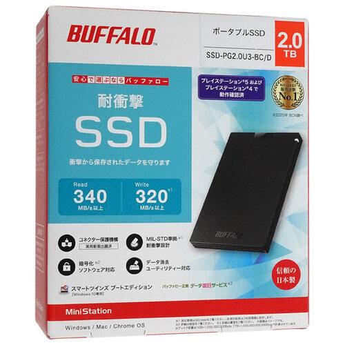 BUFFALO 外付SSD 2TB　型番 SSD-PG2.0U3B BUFFALO（バッファロー） 【新品訳あり(箱きず・やぶれ)】 外付けSSD