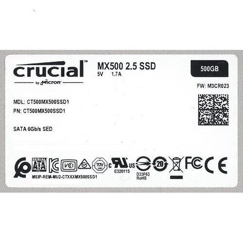 Crucial MX500 500GB 2.5インチ SSD 内蔵型SSD中古品 crucial MX500 【中古】crucial 2.5インチ 内蔵型 SSD CT500MX500SSD1