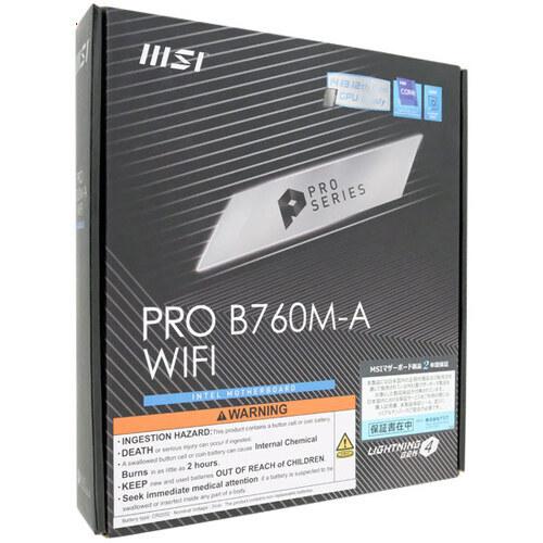 MSI製　MicroATXマザーボード　PRO B760M-A WIFI　LGA1700　未使用 MSI 爆買MSI製 MicroATXマザーボード PRO B760M-A WIFI LGA1700 未使用