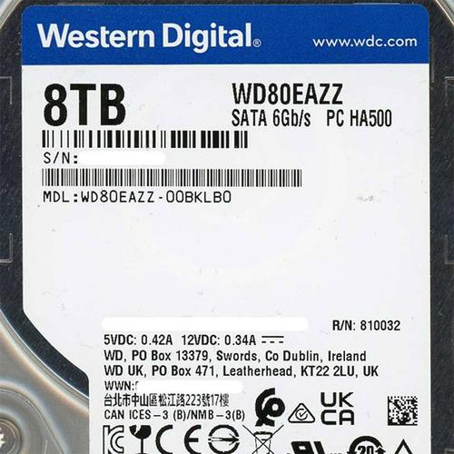 爆買【中古】Western Digital HDD WD80EAZZ 8TB SATA600 5640 2000