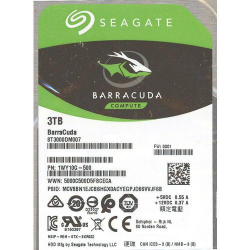 爆買【中古】SEAGATE HDD ST3000DM007 3TB SATA600 300〜400時間以内