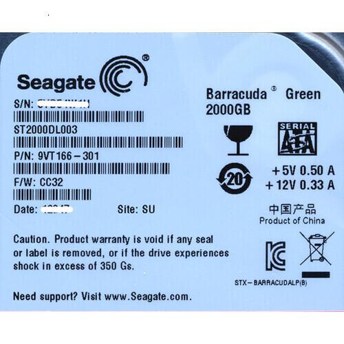 Seagate（シーゲイト） 爆買【中古】SEAGATE HDD ST2000DL003 2TB
