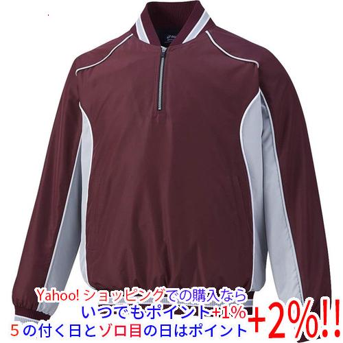 ASICS（アシックス） Oサイズ 野球 VジャンLS BAV012 エンジ×Sグレー