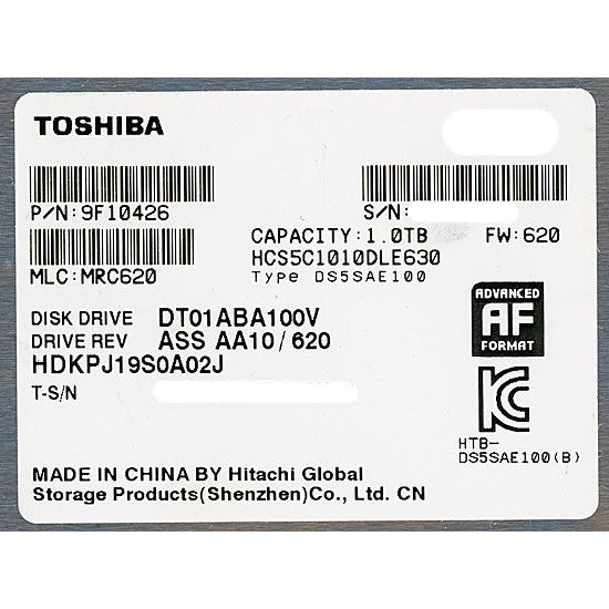 TOSHIBA（東芝） TOSHIBA製HDD DT01ABA100V 1TB SATA600 5700