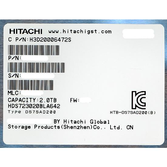 HGST HITACHI製HDD HDS723020BLA642 2TB SATA600 7200 [管理