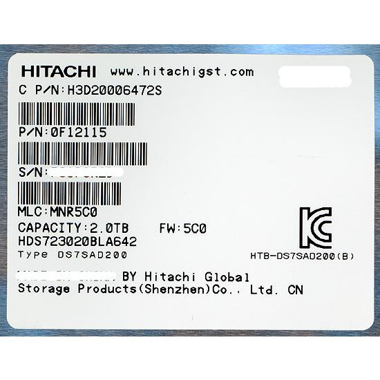 HGST HITACHI製HDD HDS723020BLA642 2TB SATA600 7200 [管理