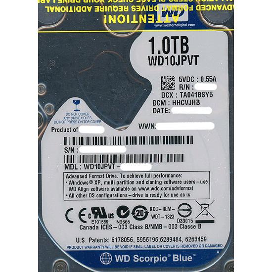 Western Digital WesternDigital ノート用HDD 2.5inch WD10JPVT