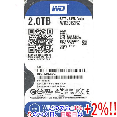 WD20EZRZ Western Digital HDD 2TB 未使用 Amazon.com: Western Digital WD20EZRZ 2TB BLUE SATA 5400 RPM 64MB