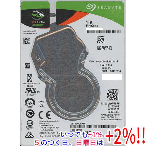 Seagate（シーゲイト） SEAGATE製HDD ST1000LX015 1TB 7mm【いつでも+1
