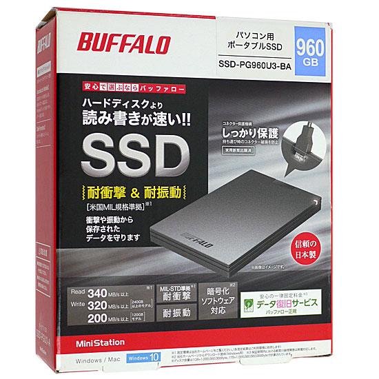 BUFFALO バッファロー 外付けSSD SSD-PG960U3-BA 960GB ブラック|excellar|02