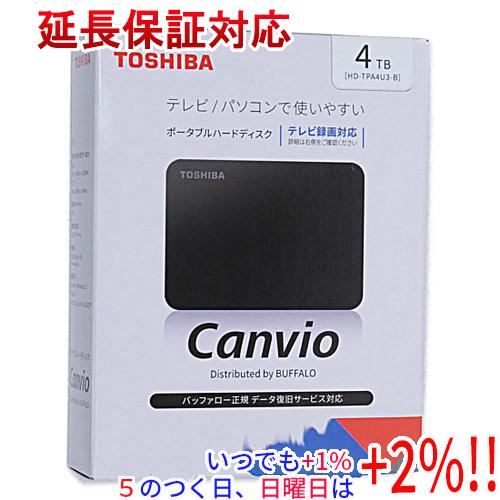 CANVIO TOSHIBA PortableHD HD-TPA4U3-B ブラック 4TB : エクセラー