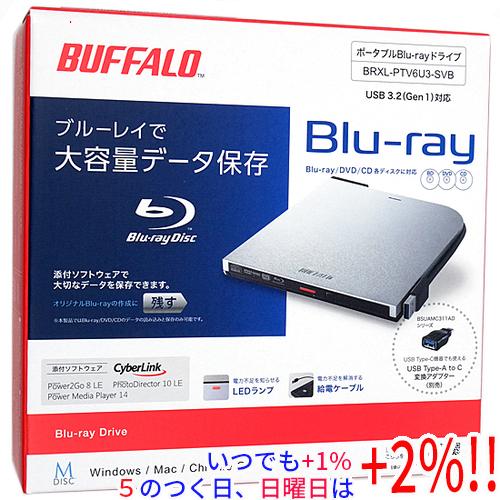 BUFFALO BRXL-PTV6U3-SVB ブルーレイドライブ BUFFALO（バッファロー） 外付けブルーレイドライブ BRXL-PTV6U3-SVB