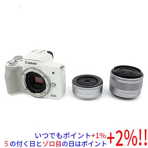 Canon製 EOS Kiss M ダブルレンズキット ホワイト 未使用 : 1050020156