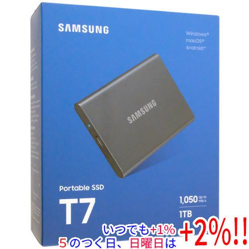 【新品未使用】SAMSUNG MU-PC1T0T-IT/A グレーSSD 1TB SAMSUNG（サムスン） 【中古】SAMSUNG ポータブルSSD T7 MU-PC1T0T-IT