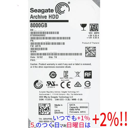 中古 Seagate Archive HDD 8TB ST8000AS0002 Seagate（シーゲイト） 【中古】SEAGATE HDD ST8000AS0002 8TB SATA600