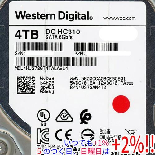 中古】Western Digital HDD HUS726T4TALA6L4 4TB SATA600 7200 37000