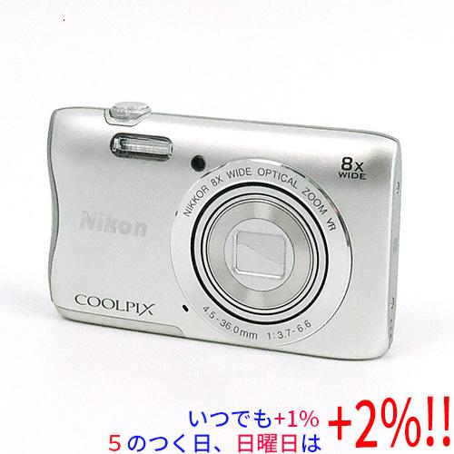中古】Nikon デジカメ COOLPIX S3700 シルバー/2005万画素 液晶画面