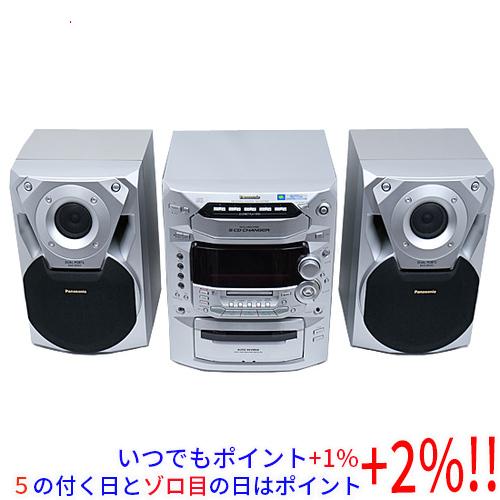 中古】Panasonic パーソナルミニコンポ SC-NS77MD-S シルバー 訳あり 