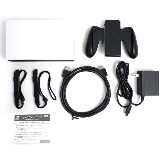 【箱付】【完品】Switch本体有機EL JCホワイト【中古】【動作確認済】 Nintendo Switch(有機ELモデル) Joy-Con(L)/(R) ホワイト(HEGSKAAAA
