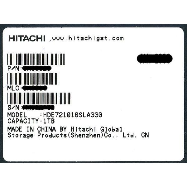 HITACHI製HDD HDE721010SLA330 1TB SATA300 7200_1