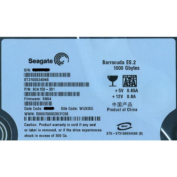 SEAGATE製HDD ST31000340NS 1TB SATA300 7200_1