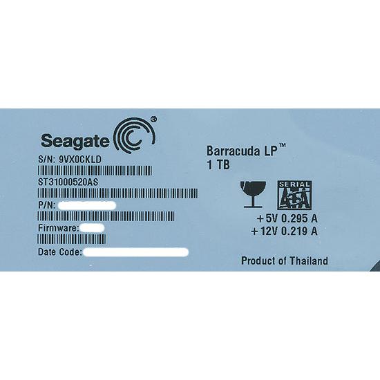 SEAGATE製HDD ST31000520AS 1TB SATA300 5900_1