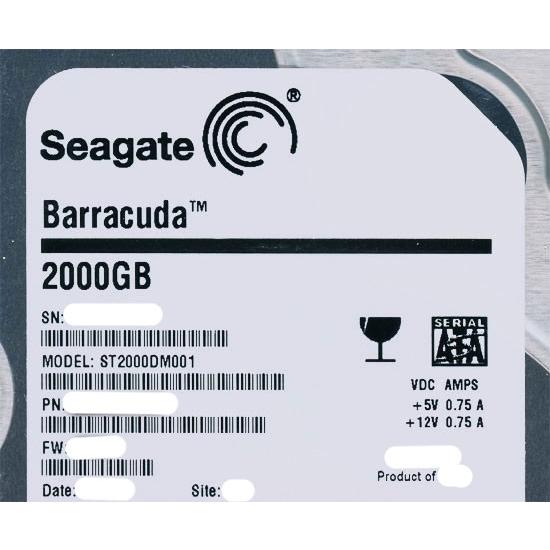 Seagate（シーゲイト） SEAGATE製HDD ST2000DM001 2TB SATA600 7200