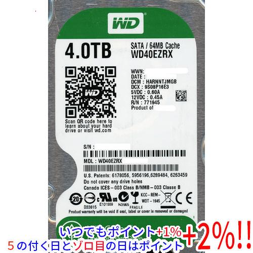 5％OFF Western Digital製HDD WD40EZRX 4TB スーパーSALE セール期間限定 SATA600
