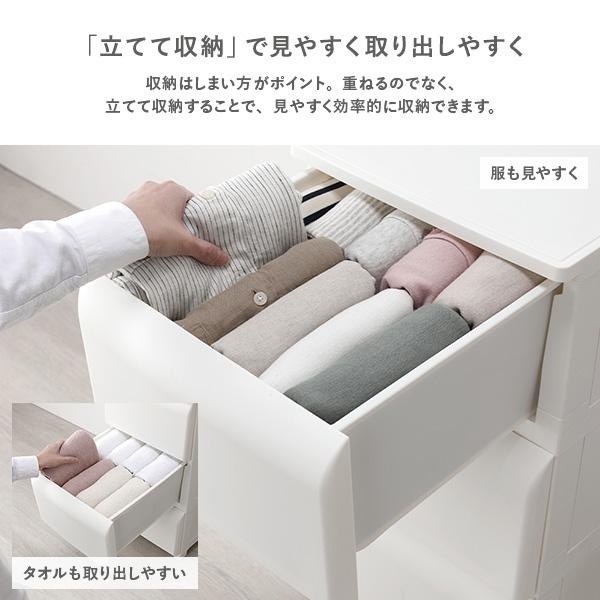 RASIK（ラシク） ホコリが入りにくいチェスト ワイド 3段 約幅54cm