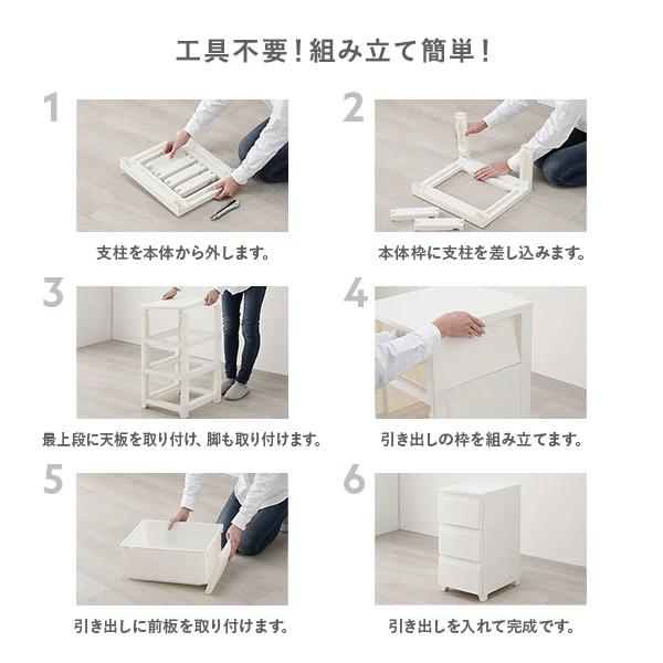 RASIK（ラシク） ホコリが入りにくいチェスト ワイド 3段 約幅54cm