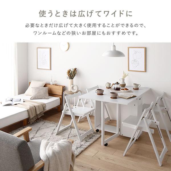 RASIK（ラシク） Goethe 折りたたみテーブル&チェア4脚（ホワイト/白