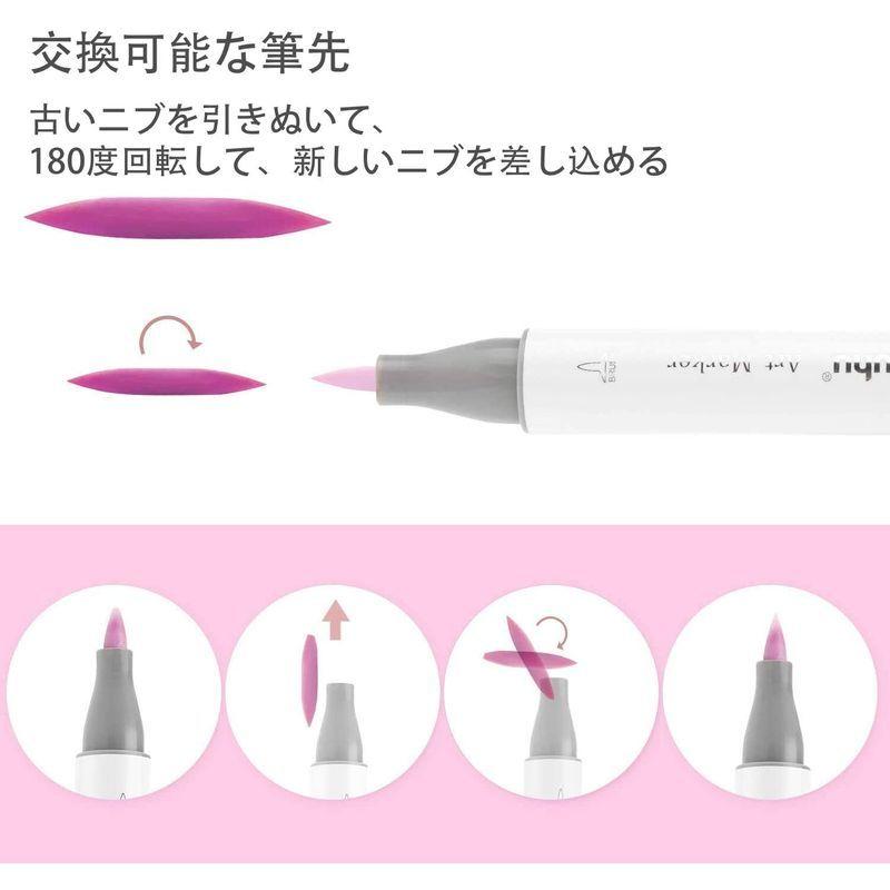 逆輸入 Ohuhu イラストマーカー ブレ 淡い色 プロ 初心者 基本色 濃淡色 日本の伝統色 マーカーペン 筆 太字 パステルカラー 薄色 80色 イラスト用マーカー Binghamtonhots Com