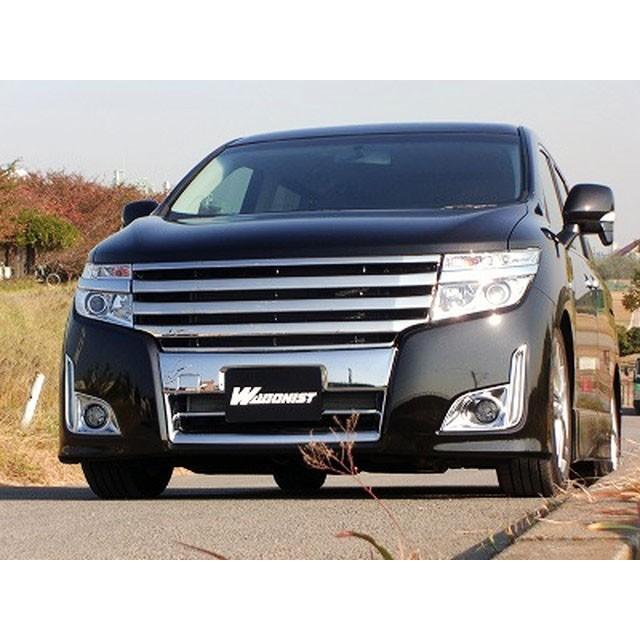 【送料無料】 E52 エルグランド 前期 ハイウェイスター フロントバー [クロームメッキ] H-STYLE製 |  | 05