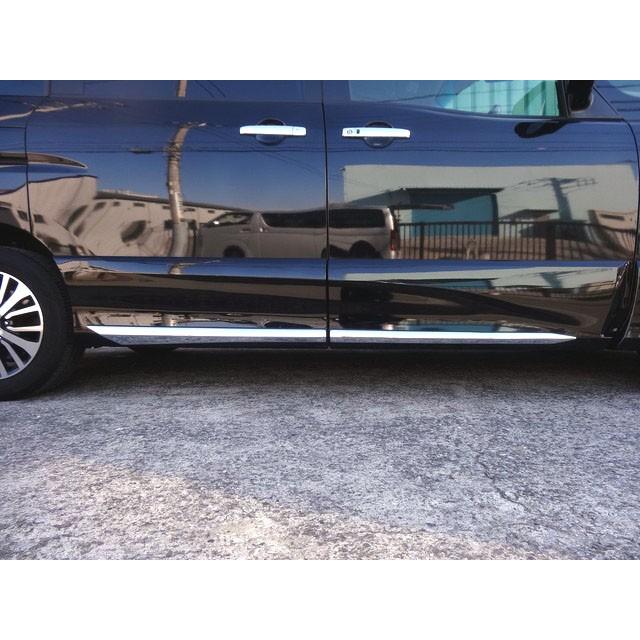 【送料込み】 セレナ C26 前後期共用 ハイウェイスター サイドガーニッシュ [クロームメッキ] H-STYLE SERENA |  | 02