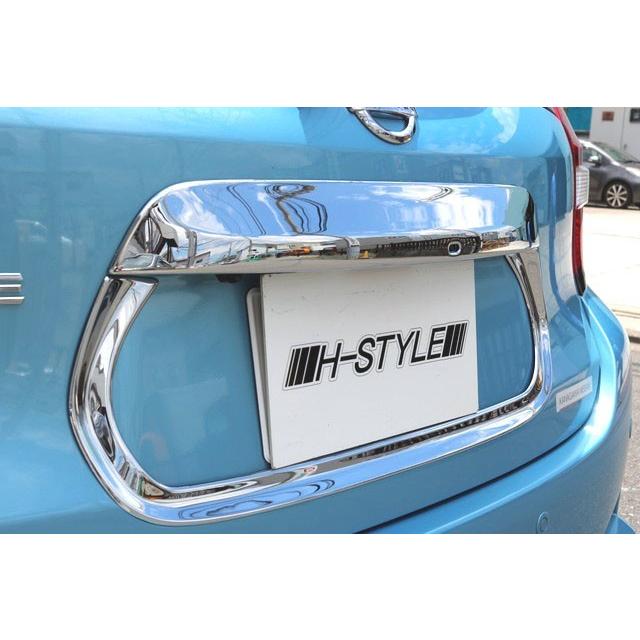 【送料込み】 E12 ノート バックドアガーニッシュ [クロームメッキ] H-STYLE |  | 03