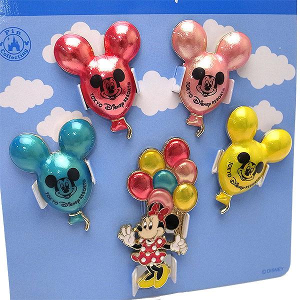 Disney バルーンデザイン ピンバッジ5個 ミニー バルーン柄 Disney バルーンデザイン ピンバッジ5個 ミニー バルーン柄