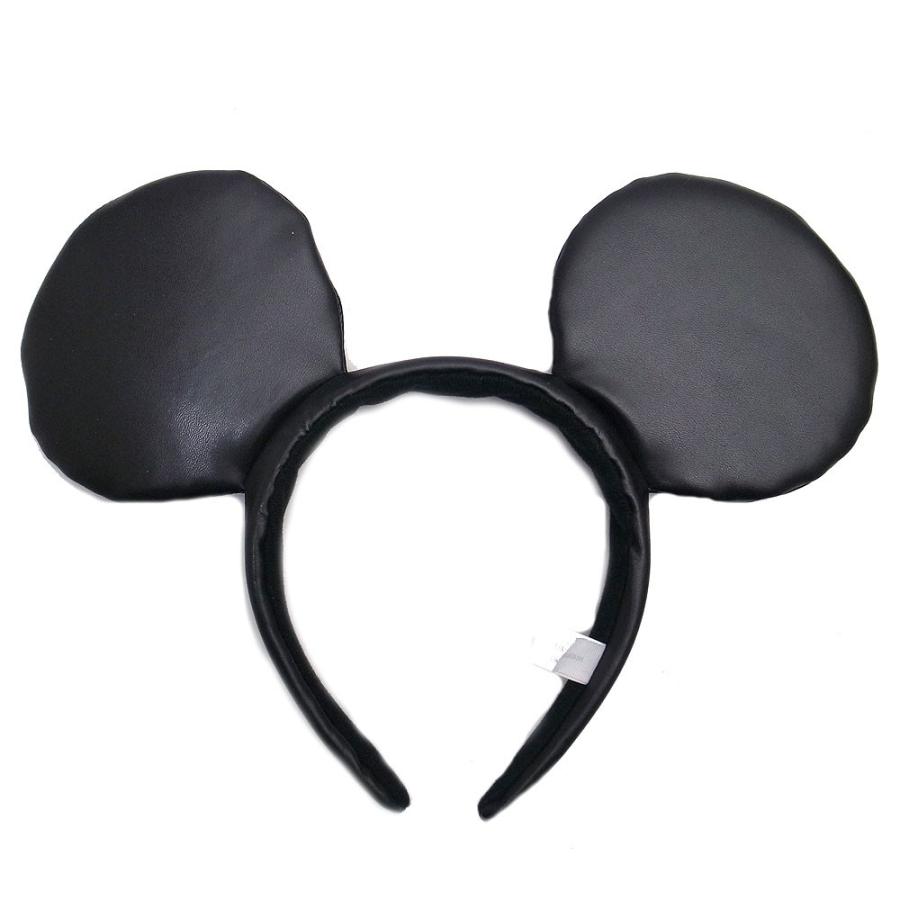 Disney ミッキー カチューシャ リボン ブラック スタッド付き Disney ミッキー カチューシャ リボン ブラック スタッド付き