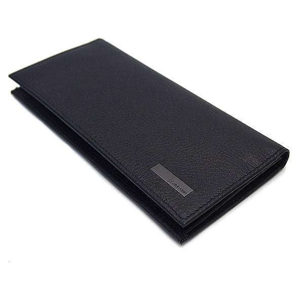 CK ブラックレザー 二つ折り財布 ck Calvin Klein カルバンクライン 財布 二つ折り長財布 小銭