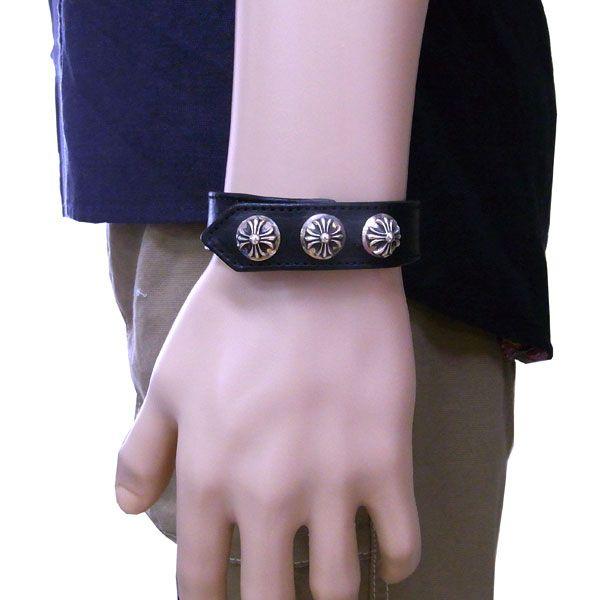 CHROME HEARTS クロムハーツ ブレスレット 3ボタン2スナップ CH CHROME HEARTS クロムハーツ ブレスレット 3ボタン2スナップ CH