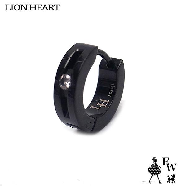 ライオンハートLION HEART ピアス ステンレス メンズ フープピアス LHMP001N ブラック｜excelworld