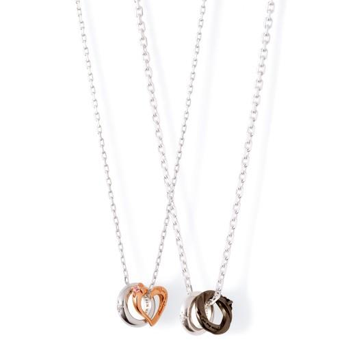 THE KISS ザキッス シルバー ダイヤモンド ペアネックレス THE KISS ザキッス シルバー ダイヤモンド ペアネックレス