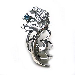 WOLFMAN B R S ウルフマン ピアス パルメットウルフ スタッドW／ブルーダイヤ WO-E-18 アクセサリー ブランド